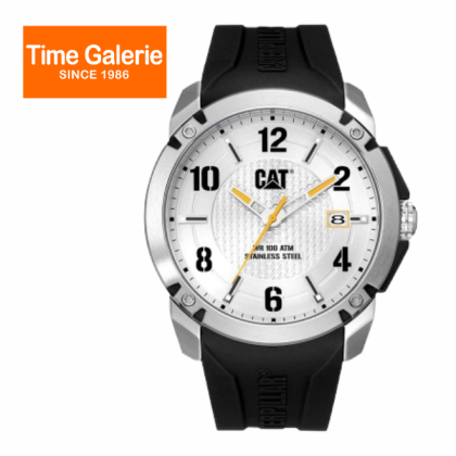 CAT ELITE AX-141-21-231 White Dial Black Silicone Band 10 ATM 46MM Men Analog Watch
